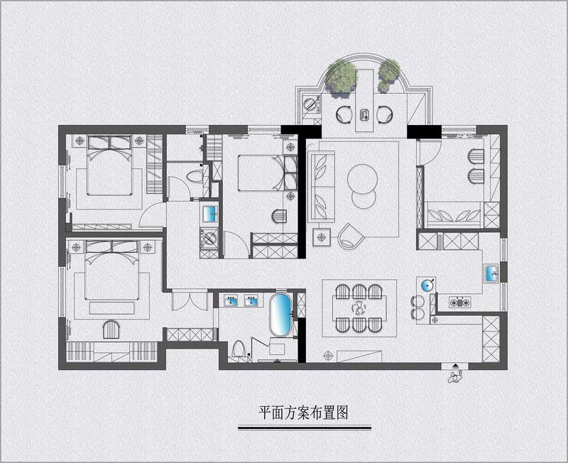 南山區現代北歐風格家居住宅裝修平面布置 南山區現代北歐風格家居住宅裝修平面布置