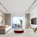 深圳福田區(qū)輕奢風(fēng)格家庭三居室裝修設(shè)計客廳效果圖