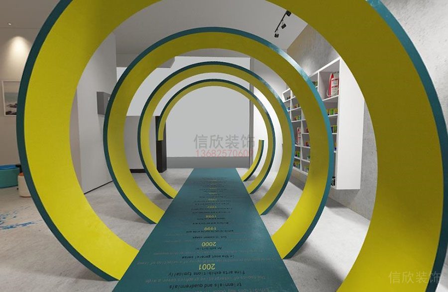 深圳三棵樹油漆展廳裝修設(shè)計(jì) 圓形通道