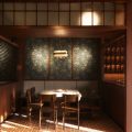 深圳羅湖招商中環(huán)日式風(fēng)格火鍋店裝修案例卡座效果圖