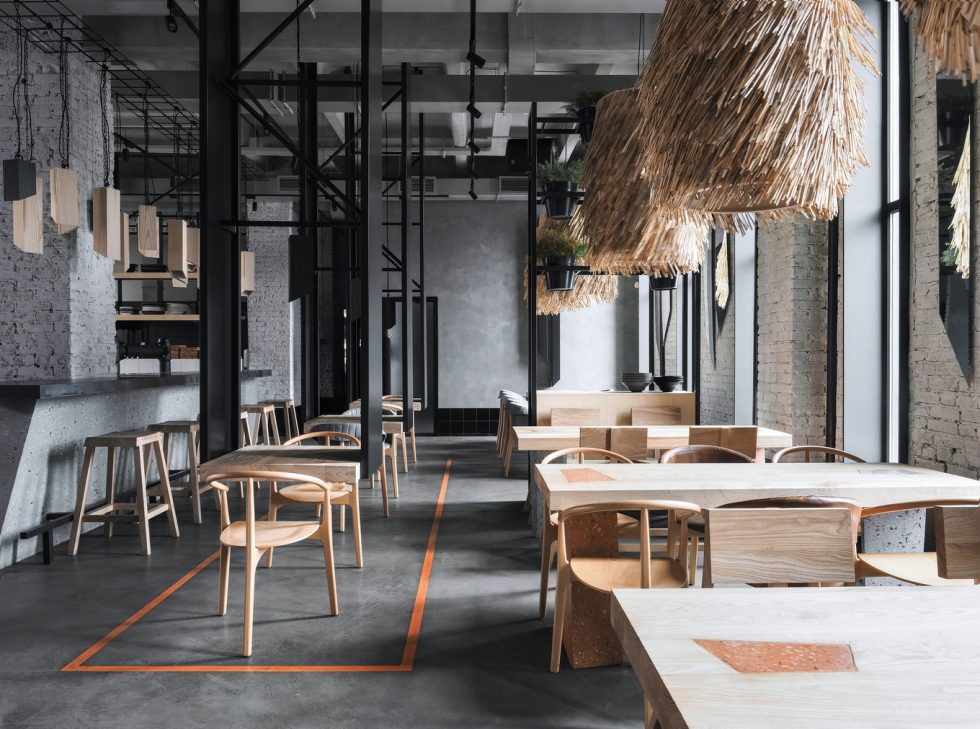 深圳市寶安中心區(qū)個性自然風超美國外餐飲店鋪設計用餐區(qū)