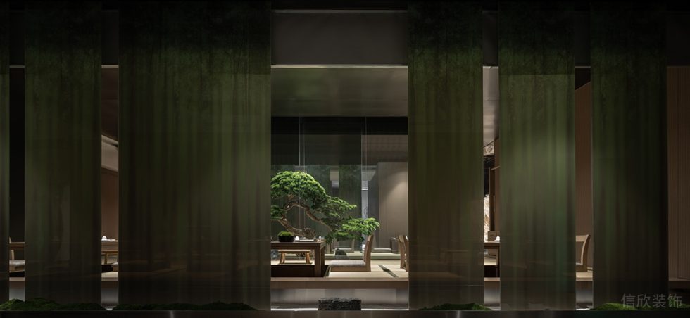 深圳龍華日式風格餐廳落地玻璃外觀設(shè)計裝修