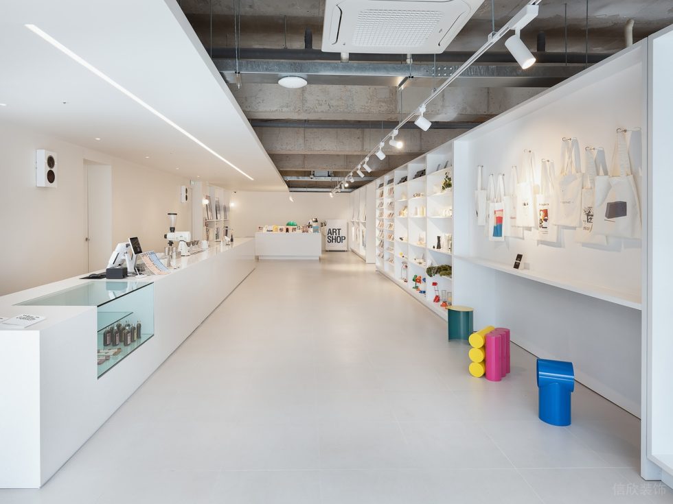 簡約清新工業(yè)風藝術裝飾品店鋪裝修設計 白色大理石收銀臺