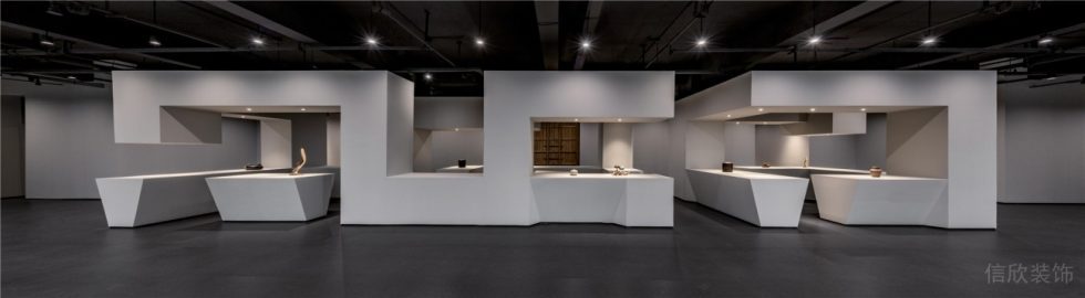 極簡(jiǎn)中式混搭風(fēng)陶瓷藝術(shù)品展廳裝修設(shè)計(jì) 展廳全景圖