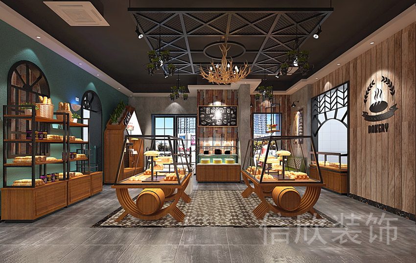 羅湖布心綠色面包店中島展柜裝修設(shè)計