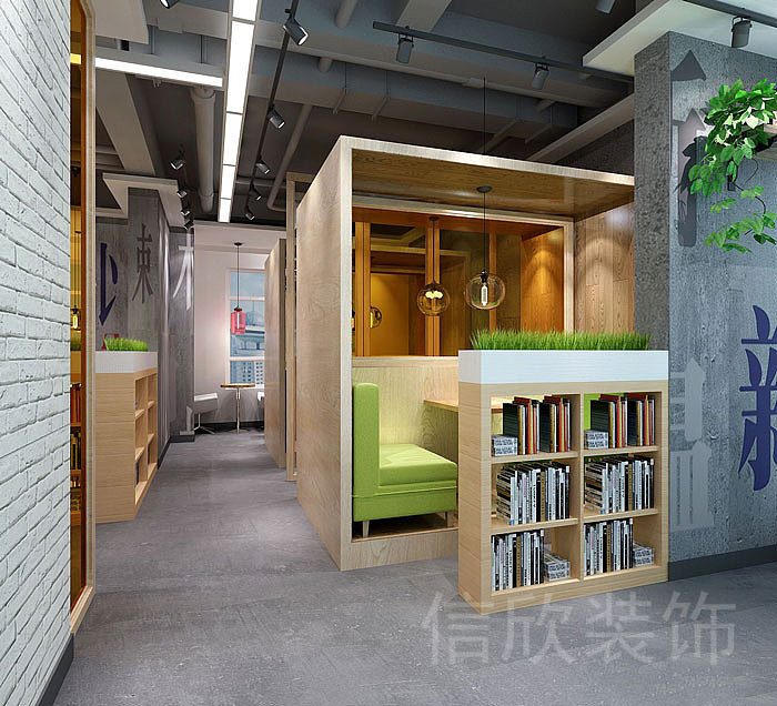 深圳市龍華匯海廣場(chǎng)青少年兒童培訓(xùn)機(jī)構(gòu)獨(dú)立框架閱讀休息區(qū)域綠色小沙發(fā)